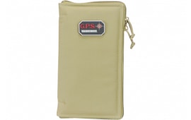 GPS Bags GPS865PST Pistol Sleeve  Medium Tan Nylon with Locking Zippers & Thin Design Holds 1 Handgun
