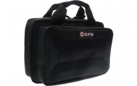 GPS Bags PC15 Pistol Case  Black 600D Polyester with Mag Storage, Lockable Zippers & Cushioned Compartment Holds 1 Handgun