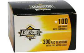 Armscor 50446 Precision 300 Blackout 147 gr Full Metal Jacket (FMJ) - 100rd Box