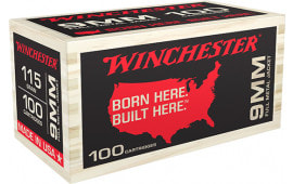 Winchester Ammo 9mm 115 GR FJM Wood BOX 100rd - 100rd Box