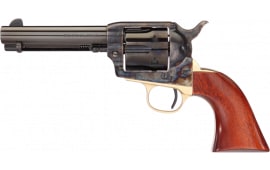 Taylors and Company 450DE 1873 Cattleman Ranch Hand Taylor Tuned Single 4.75" 6rd Walnut Navy Sized Grip Brass/CCH Frame Blued Revolver