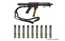 Freedom Ordnance FX-9 9mm Promo Pistol Pkg, 8" Bbl, Billet Rec's, M-Lok Rail, Black, W / Sling, 10-32 Rd ETS Glock Type Mags, & FX9 Foregrip - FX9P8T 