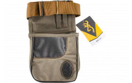 Browning 121504843 Laredo Shell Pouch 1 box Rounds Olive/Brown Canvas Body w/Leather Accents