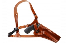 Galco GA128 Great Alaskan Chest Holster Tan Leather Chest S&W L Frame 586 6"/Ruger GP100 6" Right Hand