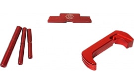 Cross Armory CRG5OKRD 3 Piece Kit  Extended Red Anodized Aluminum/Steel for Glock 17, 19, 26, 34 Gen5