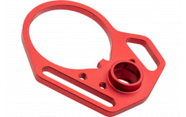 Strike Industries ARULMFEP&ACNRED QD End Plate  with Hook Attachments & Anti-Rotation Castle Nut, Red Finish
