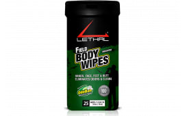 Lethal 9423W6725W Field Body Wipes Odor Eliminator 25 Per Pkg