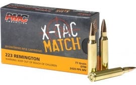 PMC 223XM X-Tac .223 Remington 77 OTM Match Grade Ammunition - Loaded with Sierra Open Tip Match Kings - 20 Round Box