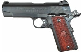 American Classic ACC9B 1911 Commander Single 9mm Luger 4.25" 9+1 Hardwood w/MAC Logo Grip Blued