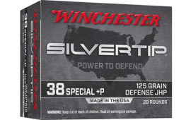 Winchester Ammo Slvrtip 38 SPL+P 125 GR Jacketed Hollow Point 20/200 - 20rd Box