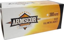 Armscor 50315 Pistol Value Pack 380 ACP 95 GRFull Metal Jacket (FMJ) - 100rd Box