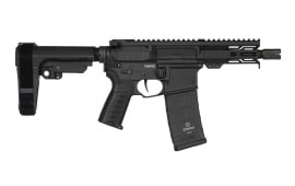 CMMG Banshee Semi-Automatic 9x19mm AR-15 Style Pistol with SBA3 Stabilizing Brace, 5" Barrel, 30+1 Capacity - Armor Black Cerakote - 94A020F-AB
