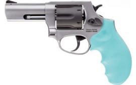 Taurus 285635CY 856 3 SS Black CYL Cyan Hogue Grip 6rd Revolver