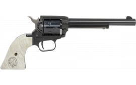 Heritage Mfg RR22MB6ENBN Rough Rider 22 LR or Caliber with 6.50" Barrel, 6rd Capacity Cylinder, Overall Black Metal Finish & Nickel with In-Mold Labeled Buffalo Grip Includes Engraved Cylinder Revolver