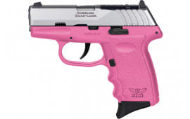 SCCY Industries CPX3TTPKRDRG3 CPX-3 RD 10+1 2.96" Pink Polymer/Serrated Stainless Steel Slide/Finger Grooved Pink Polymer Grip