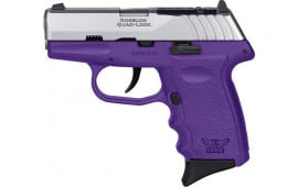 SCCY Industries CPX3TTPURDRG3 CPX-3 RD 10+1 2.96" Purple Polymer/Serrated Stainless Steel Slide/Finger Grooved Purple Polymer Grip