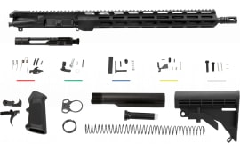 Aim Sports AR5CUB5 Complete AR-15 Build Kit 5.56x45mm NATO 16" Black Hardcoat Anodized Aluminum Rec Chrome Moly Barrel with Mid-Length Gas Tube for AR-15