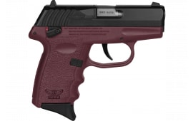 SCCY Industries CPX-4CBCR CPX-4 10+1 2.96" Crimson Red Polymer Serrated Black Nitride SS Slide Finger Grooved Crimson Red Polymer Grip