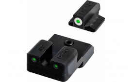 TruGlo TG-TG231G3MW Tritium Pro Night Sights Low Set Tritium Green with White Outline Front/Green Rear with Nitride Fortress Frame for Glock 42, 43 MOS