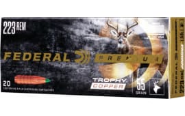 Federal P223TC1 Premium 223 Rem 55 gr Trophy Copper (TC) - 20rd Box
