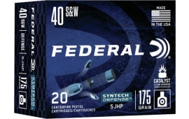 Federal S40SJT1 Syntech Defense 40 S&W 175 gr Segmented Jacketed Hollow Point (SJHP) - 20rd Box