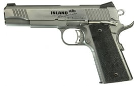 Inland 1911 Custom Carry 45 ACP Pistol, 5" Stainless Steel Novak 7rd - ILM1911TC - By MKS - Made In The U.S.A. 