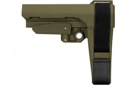 SB Tactical SBA3X-04-SB SBA3 Synthetic OD Green 5-Position Adjustable for AR-Platform