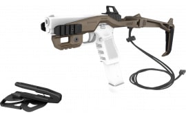 Recover Tactical 2020NH-02 Tactical 20/20 Stabilizer Kit Synthetic Tan Brace with Strap, Charging Handles, Minimalist Sling, Picatinny Rails, & G7 Holster with Adapter for All Gen Glock