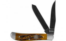 Remington 15642 Backwoods Trapper Folding Stonewashed Carbon Steel Blade/Coffee Brown w/Remington Medallion Bone Handle