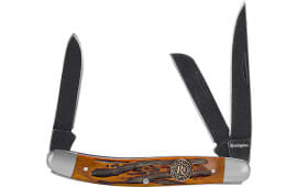 Remington 15643 Backwoods Stockman Folding Stonewashed Carbon Steel Blade Coffee Brown w/Remington Medallion Bone Handle