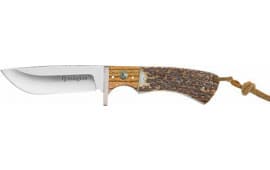 Remington 15656 Guide Fixed Skinner Stainless Steel Blade Brown/White/Silver w/Remington Shield Stag Bone/Nickle Handle Includes Sheath