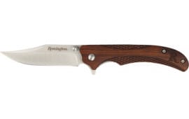 Remington 15662 Woodland Folding Stainless Steel Blade Brown w/Remington Logo Wood Handle