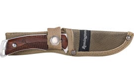 Remington 15663 Woodland Fixed Skinner Stainless Steel Blade Brown w/Remington Logo Wood Handle Includes Sheath