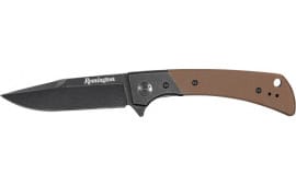 Remington 15668 EDC Folding Drop Point Satin D2 Steel Blade Black G10 Handle Includes Pocket Clip