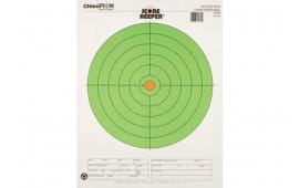 Champion Targets 45795 Score Keeper Bullseye Paper Hanging 100 yds Rifle Large Fluorescent Green & Orange 12 PK