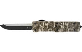 Templar Knife LZMOB321 Premium Weighted Large 3.55" OTF Drop Point Plain Black Oxide Stonewashed Powdered D2 Steel Blade/5.25" Mossy Oak Bottomland Aluminum Zinc Alloy Handle