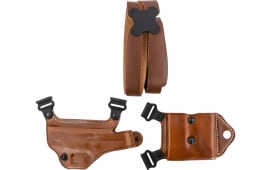 Galco MCII653 Miami Classic II Shoulder System Fits Chest Up To 56" Tan Leather Harness Fits S&W M&P Shield/Glock 43/43X Fits Springfield Hellcat Pro Left Hand