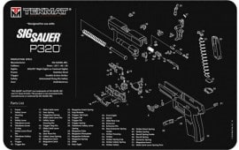 TekMat TEKR17SIGP320 Black/White Rubber 17" Long 11" x 17" Sig P320 Parts Diagram Illustration