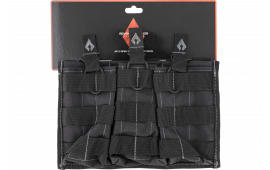 Advance Warrior Solutions AROTTMPBL Double Mag Pouch Open Top Black, Molle Attachment for AR Style Mags