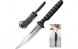 Cold Steel CS-53NBS Spike 4" Fixed Bowie Plain 4116 Stainless Steel Blade/Black Scalloped Griv-Ex Handle Includes Sheath