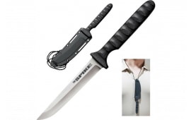 Cold Steel CS-53NCC Spike 4" Fixed Drop Point Plain Cryo 4116 SS Blade/Black Scalloped Griv-Ex Handle Includes Bead Chain Lanyard/Sheath