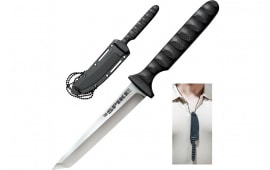 Cold Steel CS-53NCT Spike 4" Fixed Tanto Plain Cryo 4116 SS Blade/Black Scalloped Griv-Ex Handle Includes Bead Chain Lanyard/Sheath