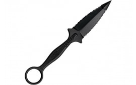 Cold Steel CS92FR FGX Ring Dagger 3.50" Fixed Serrated Dagger Black Griv-Ex Blade/Black w/Molded Ring Griv-Ex Handle