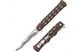 Cold Steel CS-26SK4 Ti-Lite 4" Folding Plain Kris AUS 10A Steel Blade/Flat Dark Earth Griv-Ex Handle