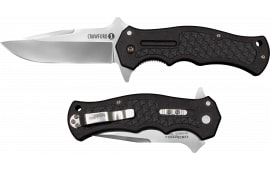 Cold Steel CS20MWCB Crawford 1 3.50" Folding Clip Point Plain 4034 SS Blade Black w/Traction Inlays Green Handle Includes Pocket Clip