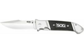S.O.G SOG-FF38-CP Fielder 3.30" Folding Clip Point Plain Satin 7Cr17MoV SS Blade Black G10 Handle Includes Belt Clip