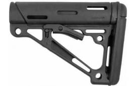 Hogue 15040 OverMolded Collapsible Buttstock made of Synthetic Material with Black Finish & Overmolded Rubber for Mil-Spec AR-15, M16