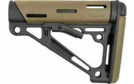 Hogue 15340 OverMolded Collapsible Buttstock made of Synthetic Material with Black Finish & Flat Dark Earth OverMolded Rubber for AR-15, M16, M4 with Mil-Spec Buffer Tube (Tube Not Included)
