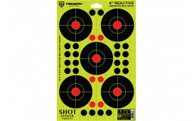 Triumph Systems 090041001 Shot Seeker Reactive Target Self-Adhesive Paper Black/Red/Yellow 4" Bullseye Includes Pasters