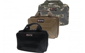GPS Bags GPSPC15ACU Pistol Case Black 600D Polyester with Mag Storage, Lockable Zippers & Cushioned Compartment Holds 1 Handgun 13" L x 9" H x 5.50" W Exterior Dimensions